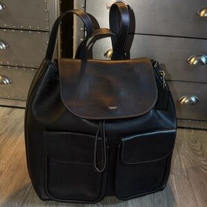 Coach Black Crosby Backpack Bag 100% Genuine Leather Authentic LIKE NEW